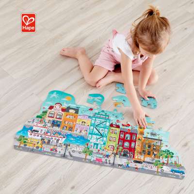 HAPE Learning Animated City Puzzle Cityscape-themed cardboard Puzzle Toy for Kids 4Y+