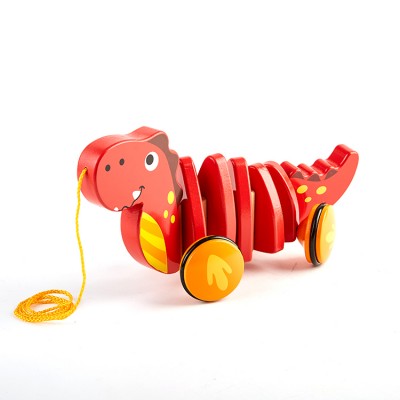 Market Wooden Toy Pull Along Dragon-shaped Hand Push Pull Toy