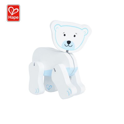 HAPE Flexible polar bear toy,wooden animal toy